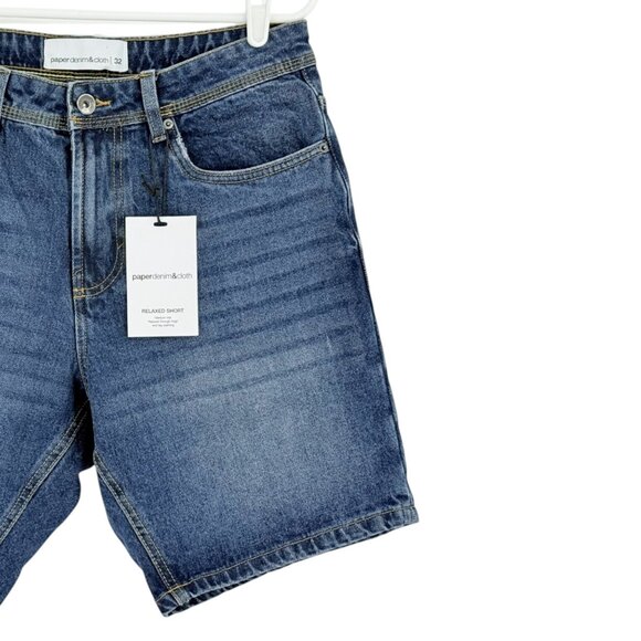 Paper Denim & Cloth Men's Cotton Relaxed Fit Vesta Blue Denim Shorts Size 32 NWT - Picture 5 of 12